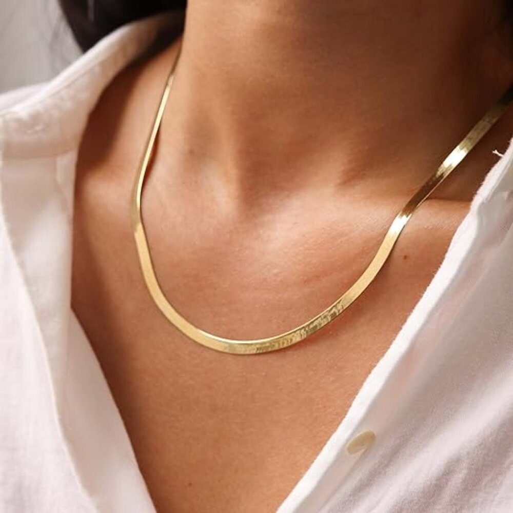 Neiman Marcus 14K Gold Filled 5mm Herringbone Necklace